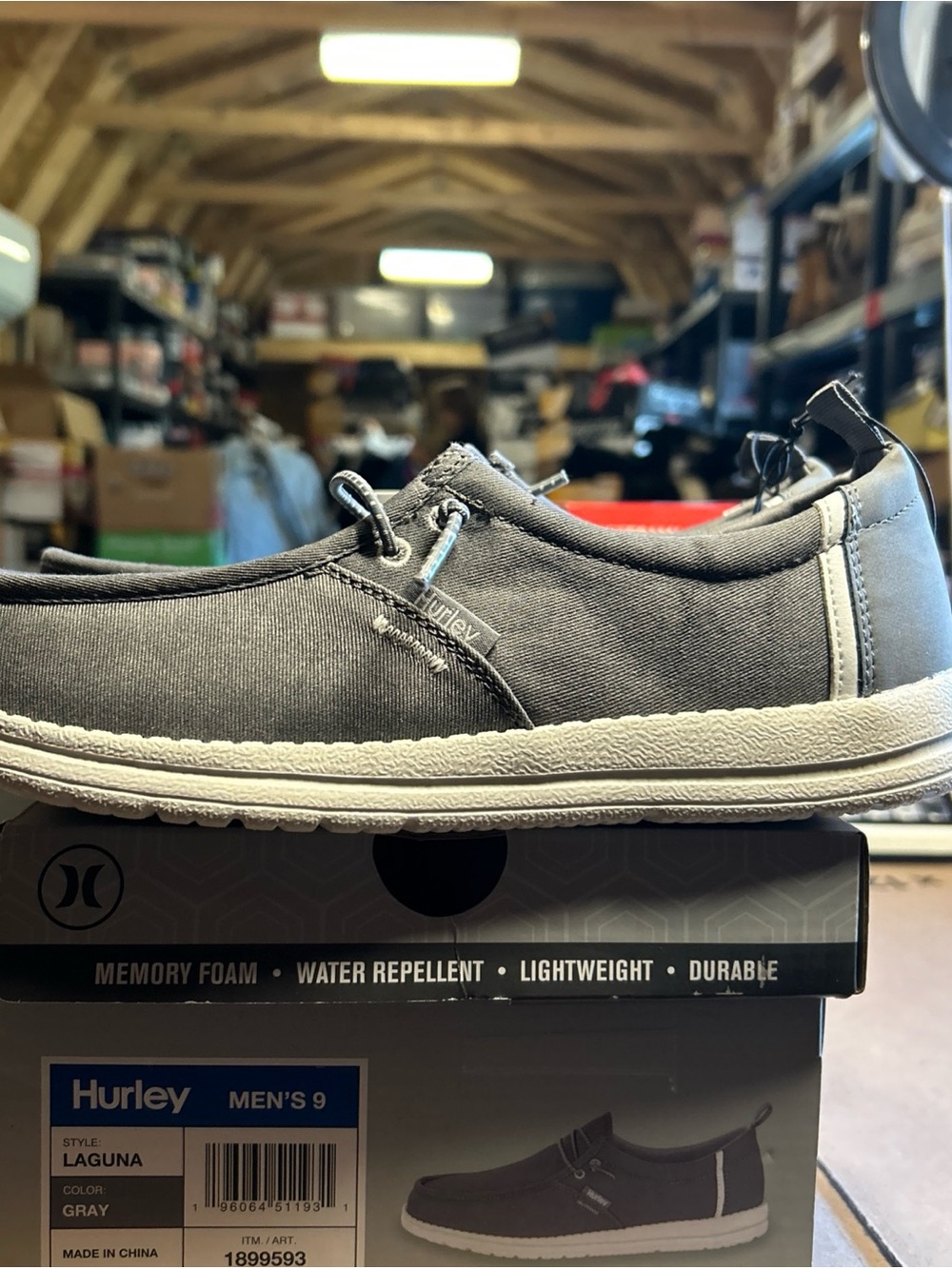 Hurley Laguna Men's Gray Canvas Slip-On Loafer